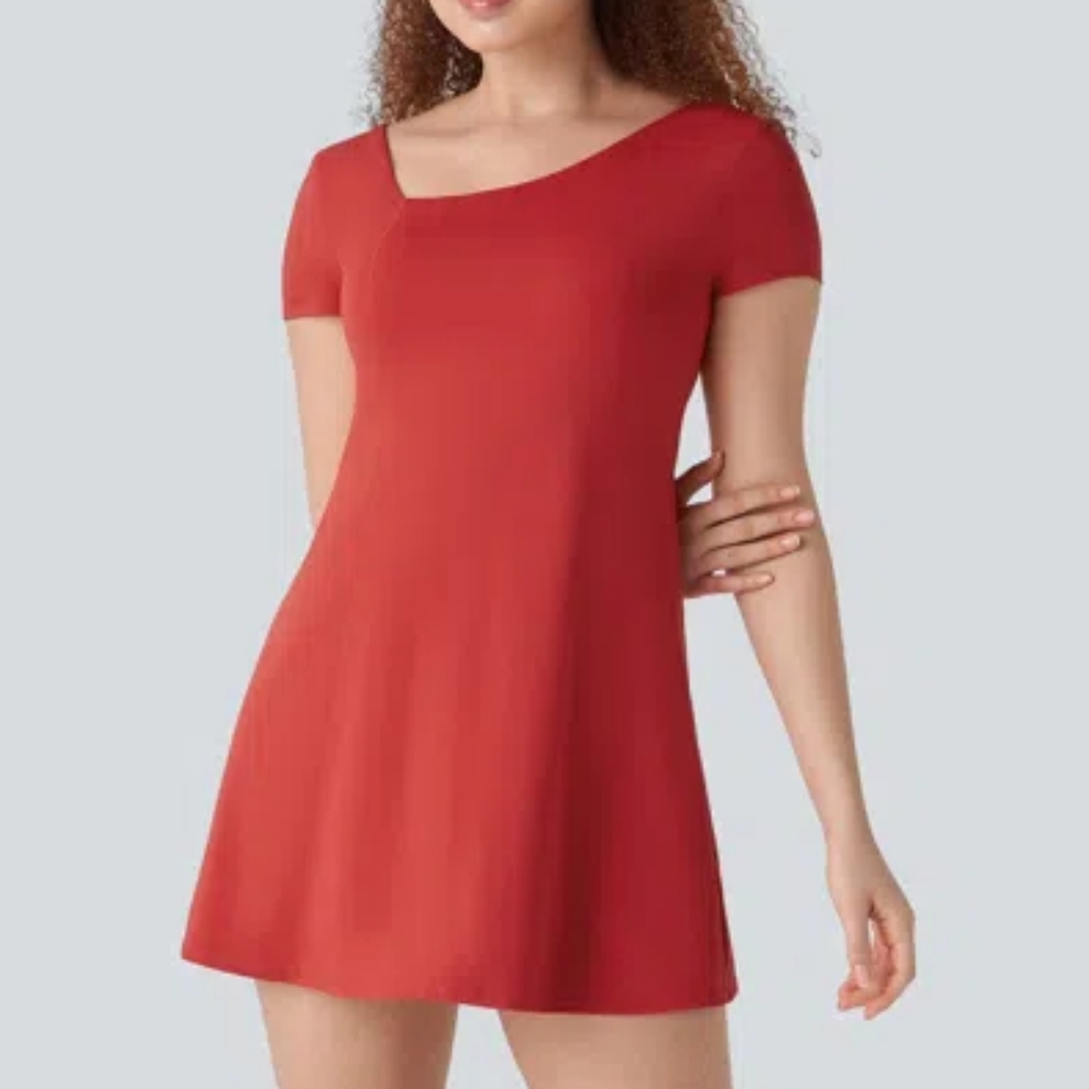 XS 0 2 Halara Mini Tennis Comfort Athleisure Active Dress Valiant Poppy red